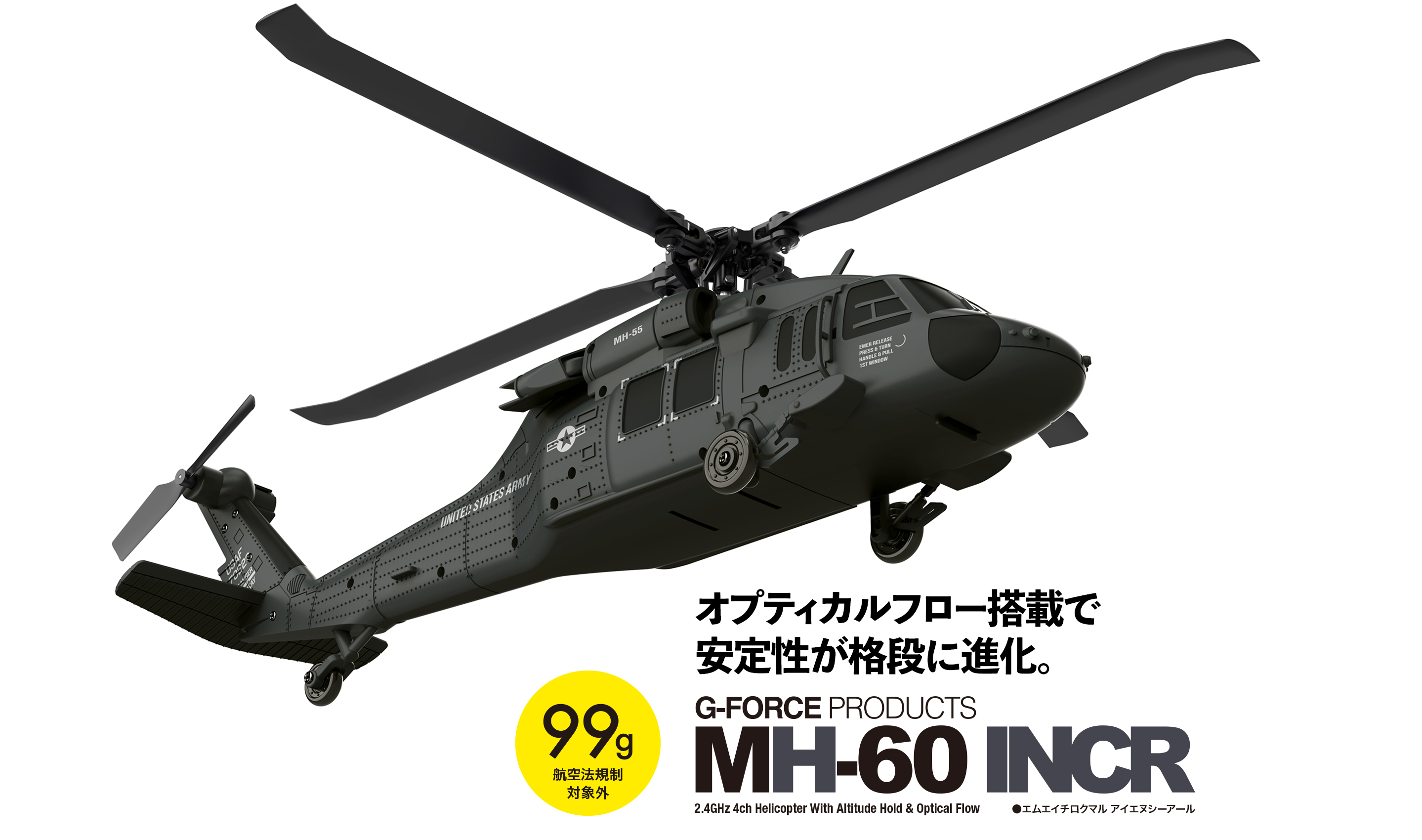 オプティカルフロー搭載で安定性が格段に進化「MH-60 INCR」