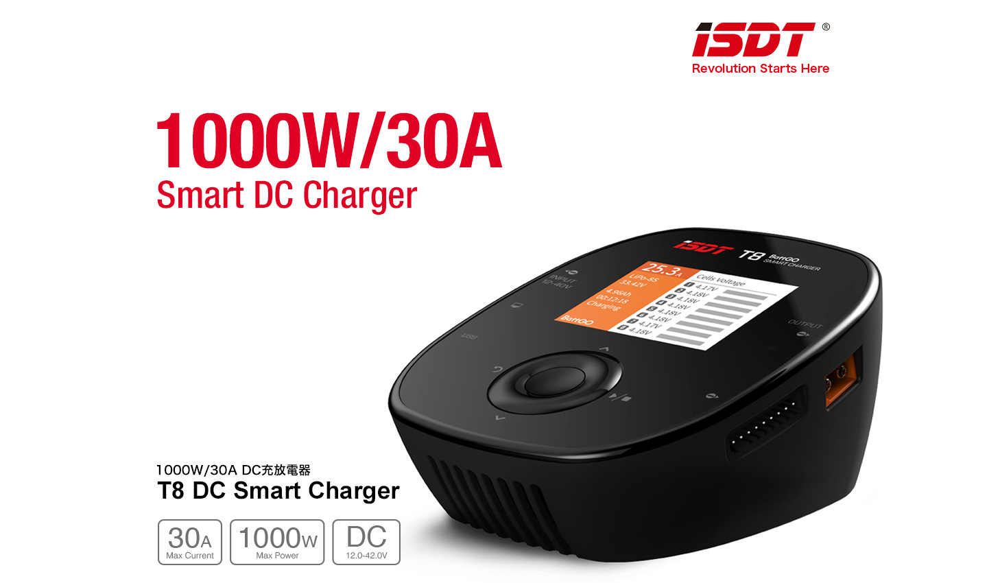1000W/30A T8 DC Smart Charger